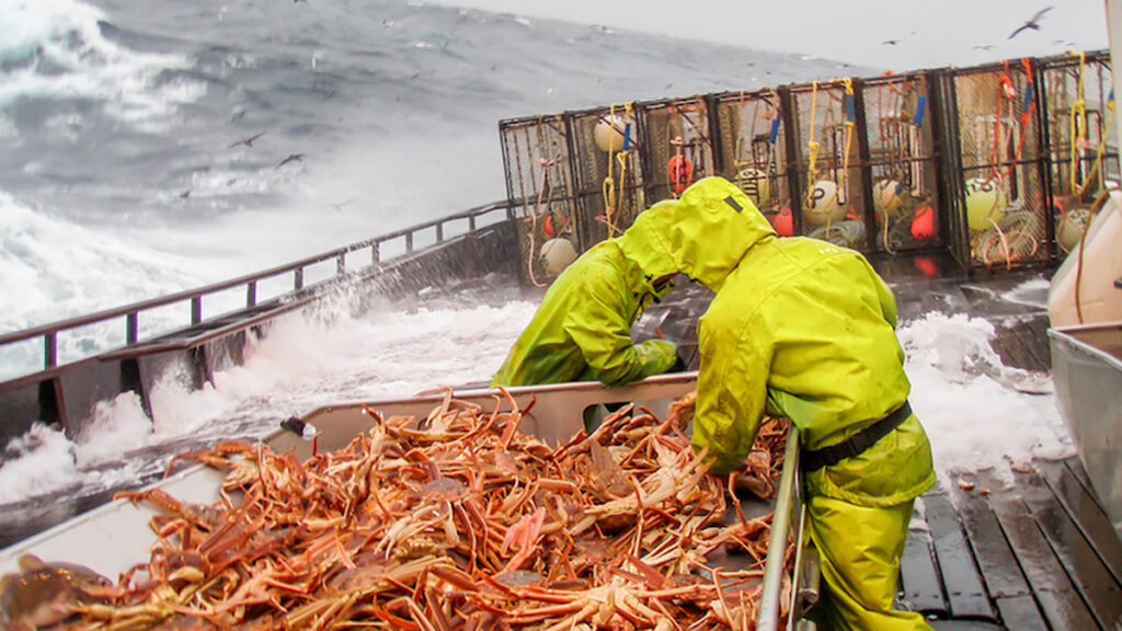 Crab boat on the ocean.