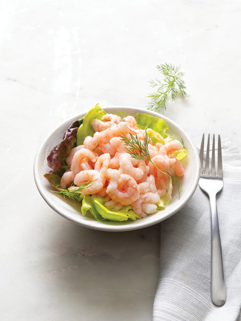 pink shrimp in bowl